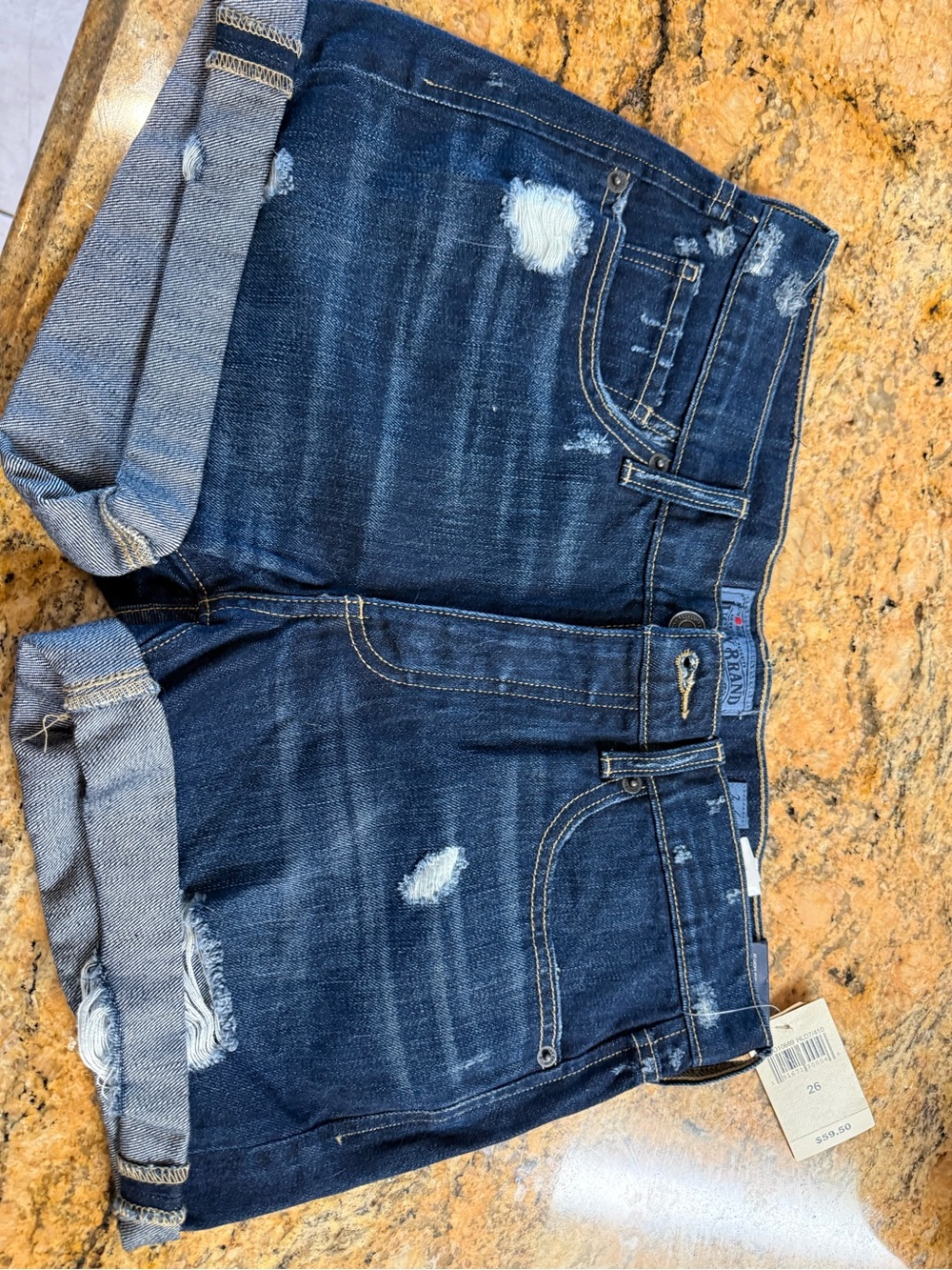 Lucky Brand Dark Blue Boyfriend Denim Shorts